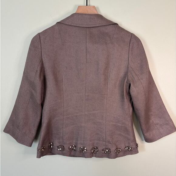 Boden Linen Blend Blazer, Size 4 Peter Pan Polka Dot - Picture 7 of 10